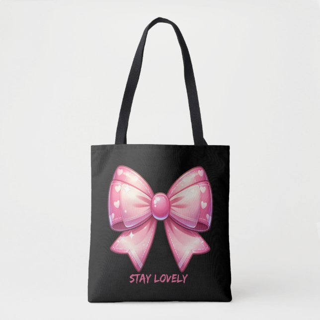 Pretty Pink Bow Tote Bag (Vorderseite)