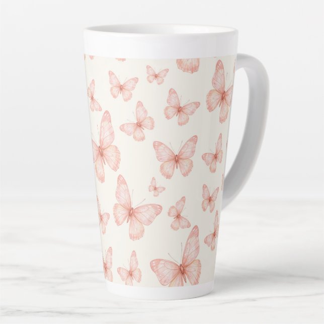 Pretty pink butterflies milchtasse (Rechte Ecke)