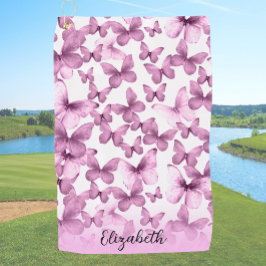 Pretty Pink Butterflies Personalized Golfhandtuch