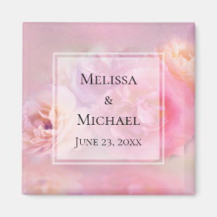Pretty Pink Carnations Save the Date Wedding Magnet