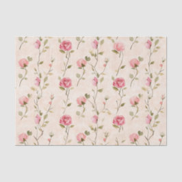 Pretty Pink Cream Roses Floral Bridal Shower Seidenpapier