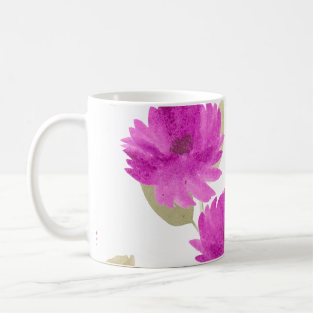 Pretty pink Flowers Mug Kaffeetasse (Links)