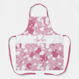 Pretty Pink Love Heart Personalized Schürze