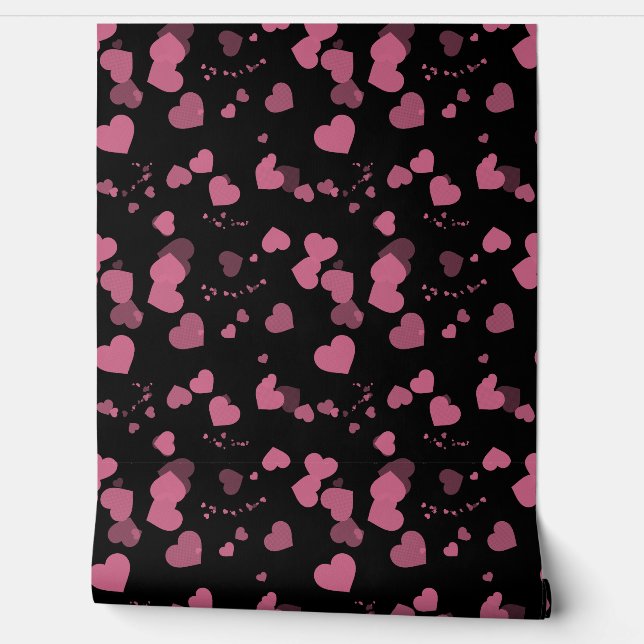 Pretty pink love hearts wallpaper tapete (Abrollen)