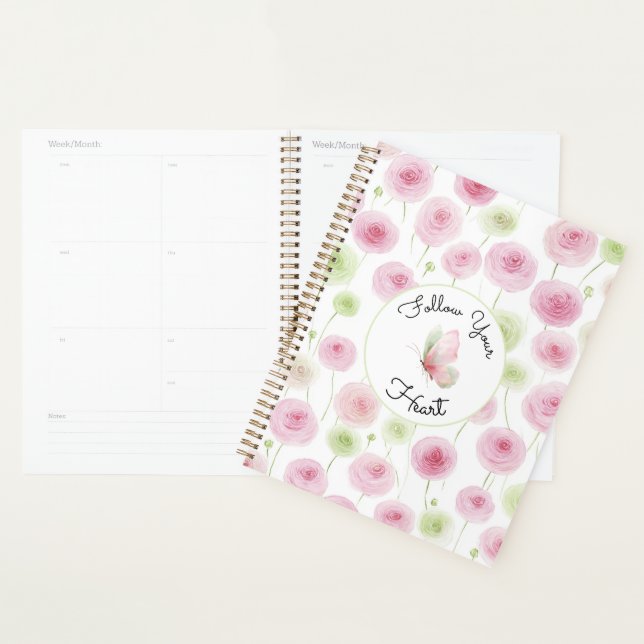 Pretty Pink Mint Ranunculus Quote Planer (Anzeige)