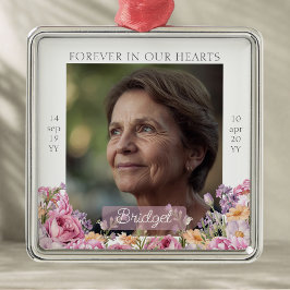 Pretty Pink Peonies Remembrance Keepsake Ornament Aus Metall