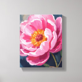 Pretty Pink Peony | Flower Painting Watercolor Leinwanddruck
