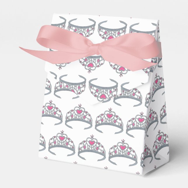 Pretty Pink Princess Tiara Birthday Party Girl Geschenkschachtel (Vorderseite)