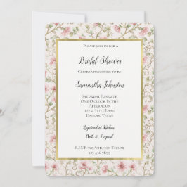 Pretty Pink Romantic Floral Bridal Shower Einladung