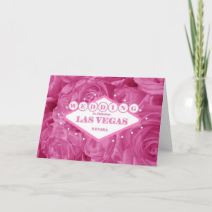 PRETTY PINK ROSES Las Vegas WEDDING Card Ankündigung