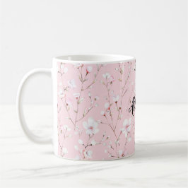 Pretty Pink White Flowers Kaffeetasse