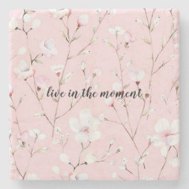 Pretty Pink White Flowers Steinuntersetzer