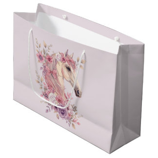 Pretty Ponies and Petals Horse Gift Bag for Girls Große Geschenktüte