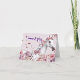 Pretty Ponies and Petals Horse Thank You Cards Dankeskarte