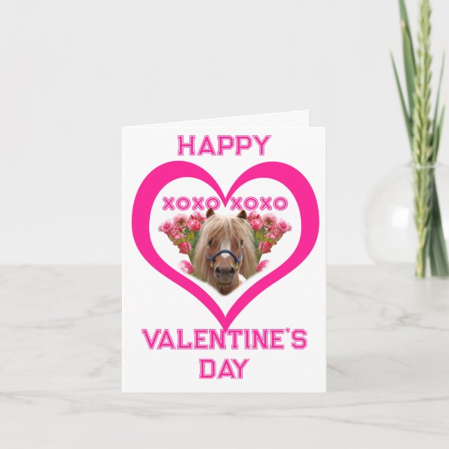 Pretty Pony in Pink Valentine's Day Cards for Kids (Vorderseite)