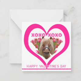 Pretty Pony in Pink Valentine's Day Cards for Kids Mitteilungskarte