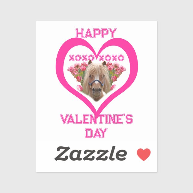 Pretty Pony in Pink Valentine's Day for Kids Aufkleber (Blatt)