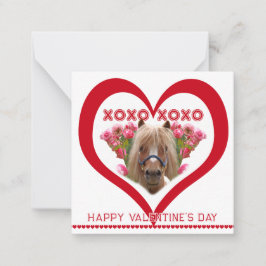 Pretty Pony in Red Valentine's Day Cards for Kids Mitteilungskarte