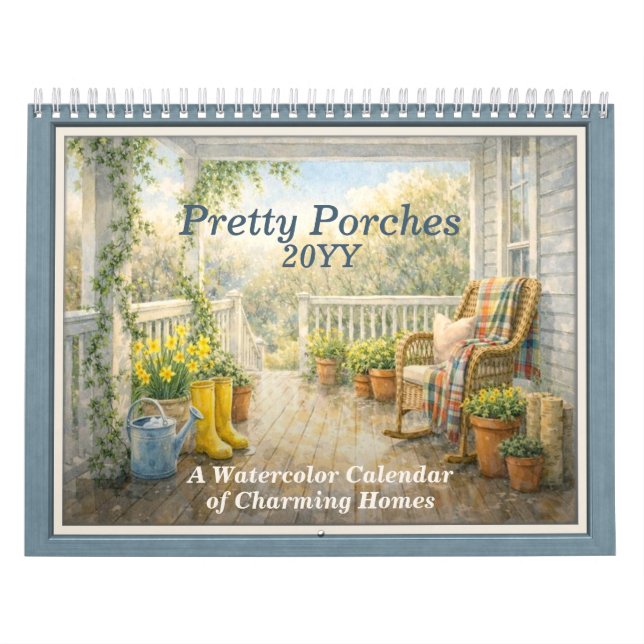 Pretty Porches 2026 – A Watercolor Calendar Kalender (Titelbild)