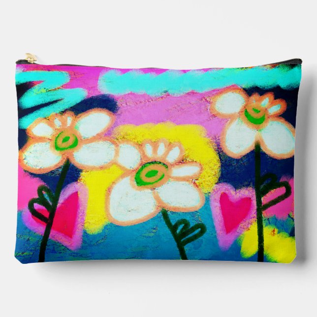 Pretty Posies Abstract Art Zubehörtasche (Vorderseite)