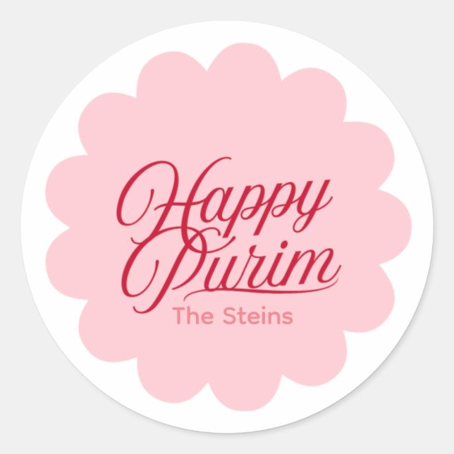 Pretty Purim Label Runder Aufkleber (Vorderseite)