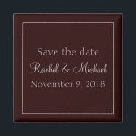 Pretty Purple Chic Save the Date Magnet<br><div class="desc">Save the date of your wedding with this beautiful purple magnet. Featuring a purple background with gray text,  personalize using a variety of background colors and fonts. Even add your own Fotos/Bilder.</div>