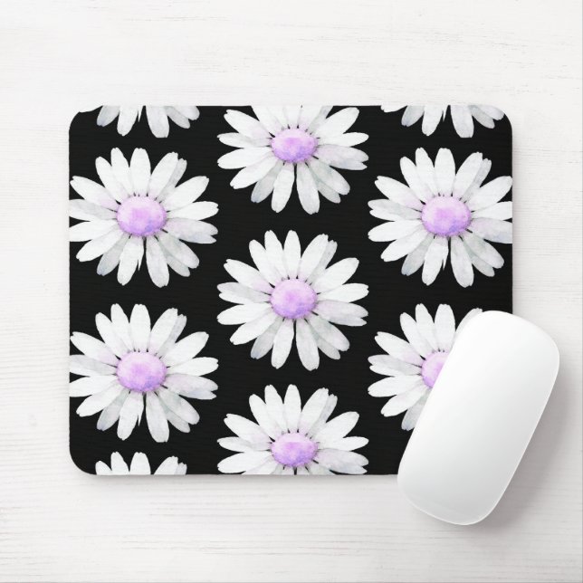 Pretty Purple Dotted Daisy's Mousepad (Mit Mouse)
