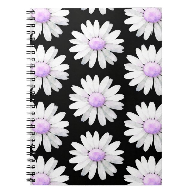 Pretty Purple Dotted Daisy's Notizblock (Vorderseite)