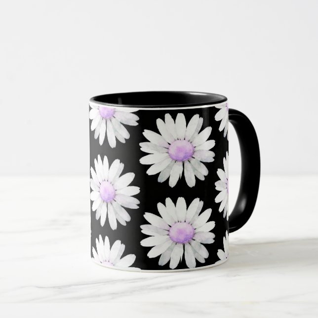 Pretty Purple Dotted Daisy's Tasse (VorderseiteRechts)