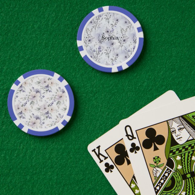 Pretty Purple Flowers   Pokerchips (Pokertisch (doppelt))