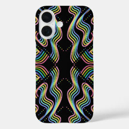 Pretty Rainbow Colored Ribbon Rows Pattern Art iPhone 16 Hülle