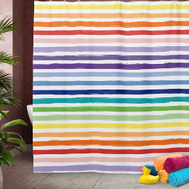 Pretty Rainbow Stripe Pattern Bathroom Duschvorhang