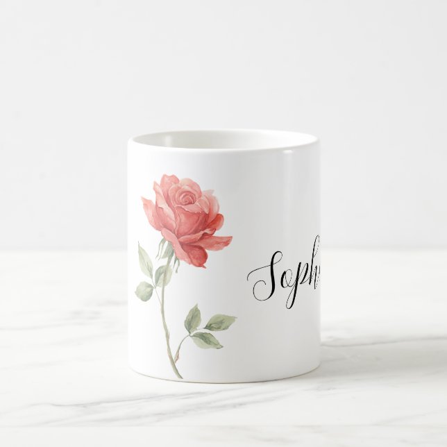 Pretty Red Rose Flower Kaffeetasse (Mittel)