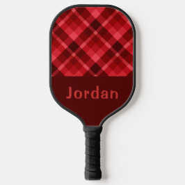 Pretty Ruby Red Plaid Monogram Pickleball Paddel Schläger