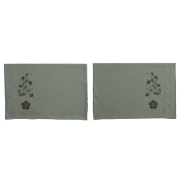 Pretty Soft Green Floral Pillowcase Set Kissenbezug