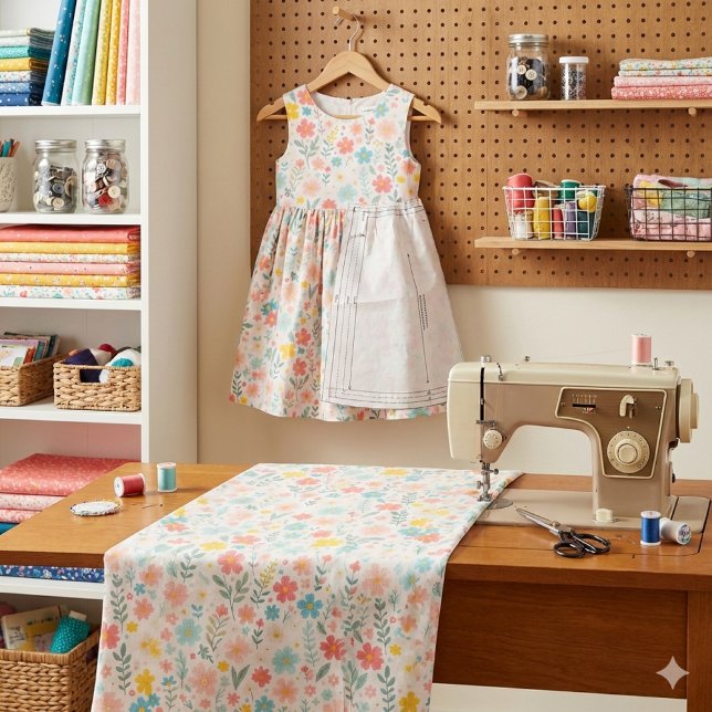 Pretty Spring Floral Craft  Stoff (Brighten your spring sewing with cheerful pastel floral fabric perfect for dresses, crafts and decor)