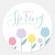 Pretty Spring Tulips Pastel Floral Birthday Party