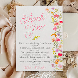 Pretty spring wildflowers floral bridal shower dankeskarte