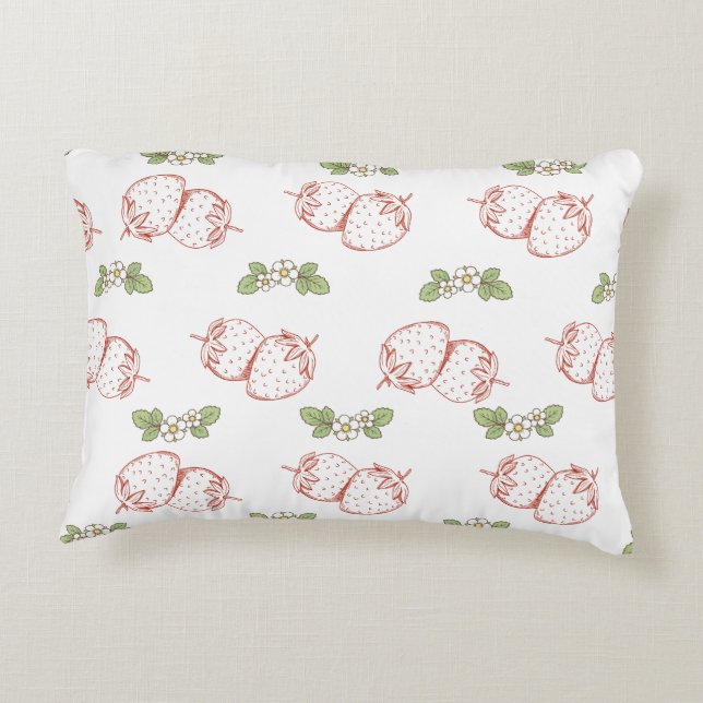Pretty strawberry pattern Nursery decor Cute Dekokissen (Rückseite)