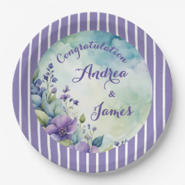 Pretty Stripped Lavender and Floral Pappteller