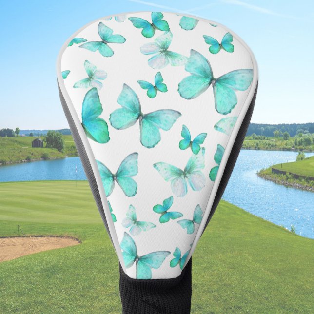 Pretty teal butterfly driver golf head cover headcover (Von Creator hochgeladen)