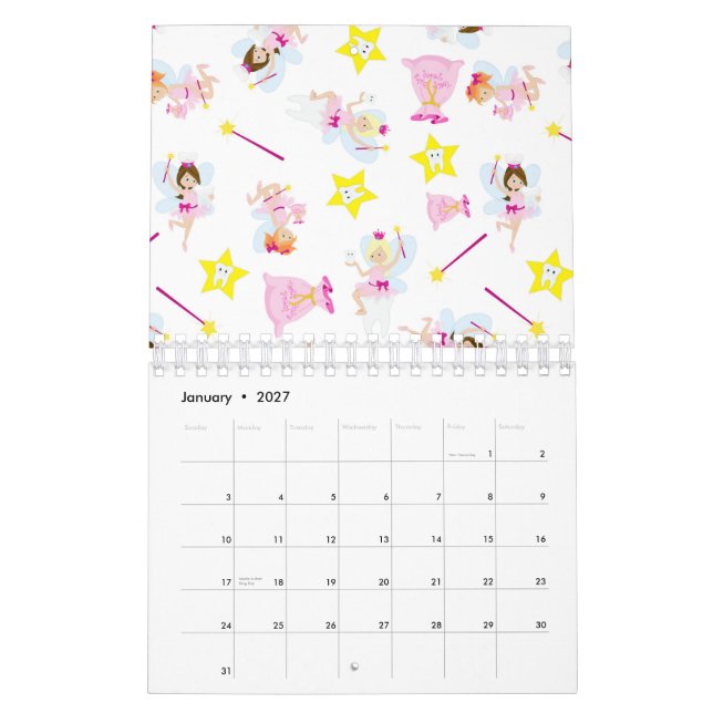 Pretty Tooth Fairy Magic Wand White Teeth Kalender (Jan 2027)