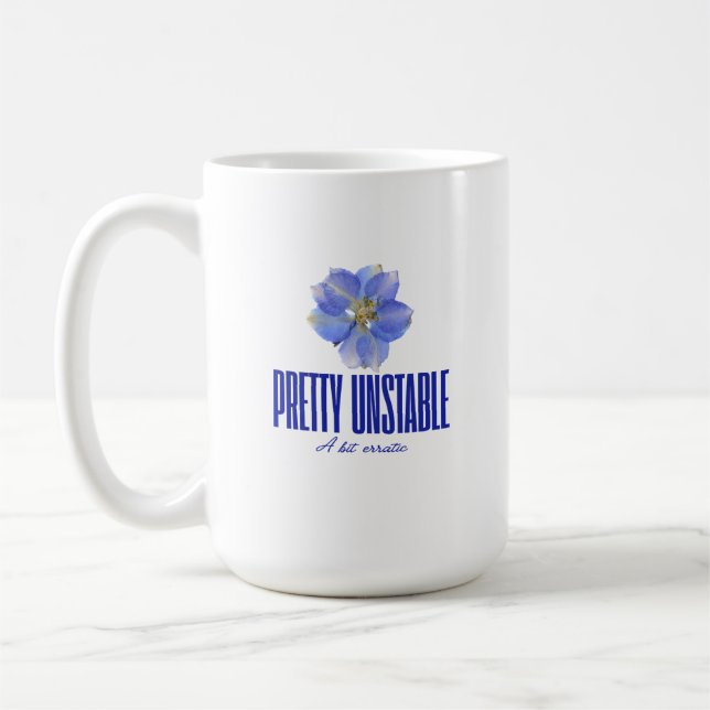 Pretty Unstable: Blue Floral Statement Tee Kaffeetasse (Links)