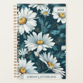 Pretty Watercolor Daisy Personalized Logo Planner Planer