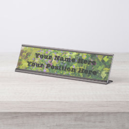 Pretty Watercolor Floral Bush Graphic Art Painting Schreibtischnamensplakette