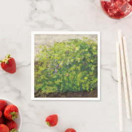 Pretty Watercolor Floral Bush Graphic Art Painting Serviette