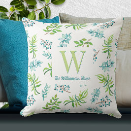 Pretty Watercolor Floral Garden Personalized  Kissen