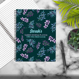 Pretty Watercolor Floral Garden Personalized  Notizbuch