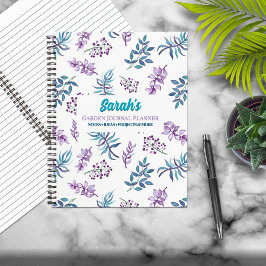 Pretty Watercolor Floral Garden Personalized  Notizbuch