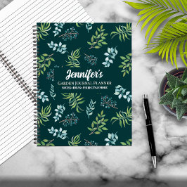 Pretty Watercolor Floral Garden Personalized  Notizbuch